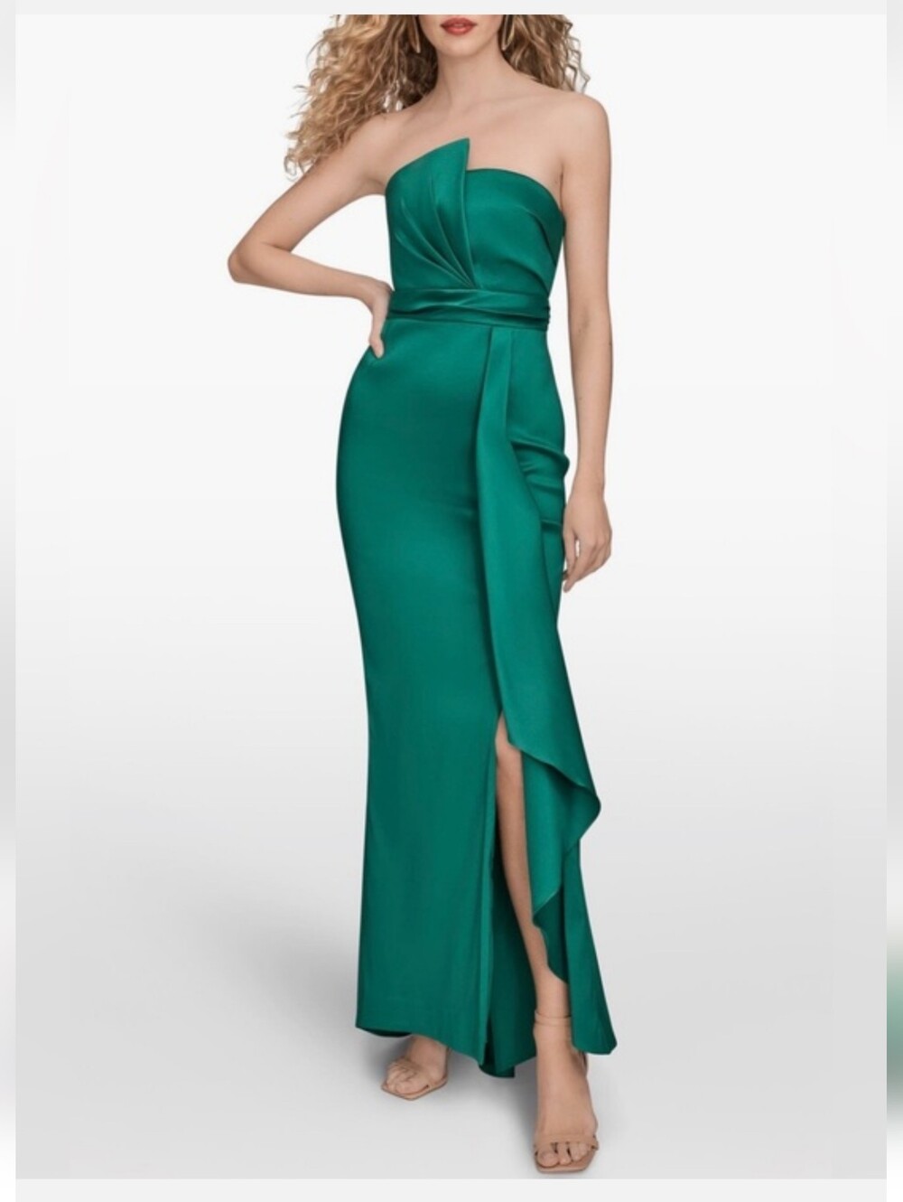 Donna Karan New York Asymmetric Twist Front with Draped Ruffle